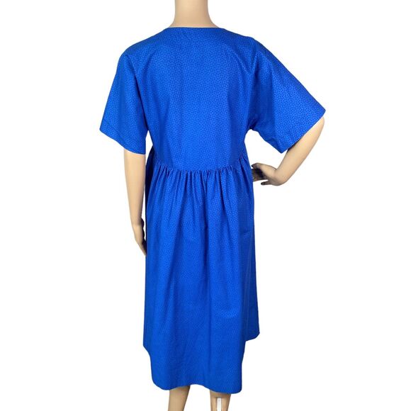 Vtg Marimekko Suomi-Finland Blue Polka Dot A-line Laganlook Dress Women's XS - Picture 5 of 6
